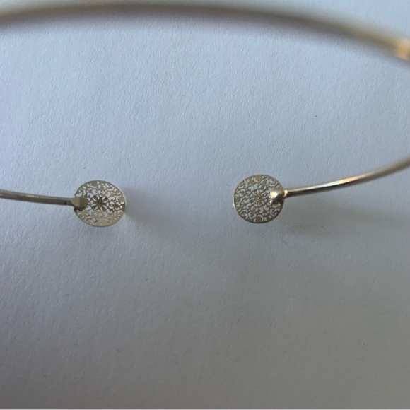 10K Gold Plated Dainty Delicate Cuff Bangle Bracelet - Picture 2 of 3